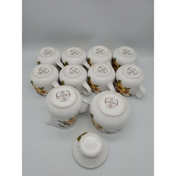 Berredin Noritake Progression China  Japan Coffee Set 8 Cups, Cream & Sugar NICE - Picture 11 of 12